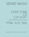 12 tudes de concert en 3 suites pour alto