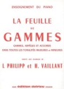 PHILIPP Isidor / VAILLANT H. Feuille de gammes piano Partition