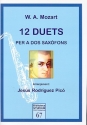 12 Duette KV487 fr 2 Saxophone Spielpartitur