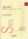 Quintet op.49 en sol menor (1894) para piano y cuarteto de cuerda partitura y partes