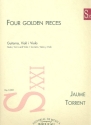 4 golden Pieces for violin, viola and guitar score and parts
