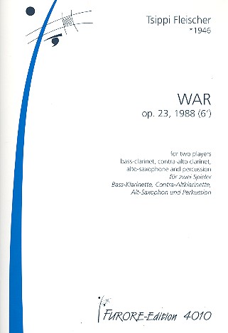 War op.23 fr Bassklarinette, Contra-Altklarinette, Altsaxophon (1 Spieler) und Percussion (1 Spieler) 2 Spielpartituren