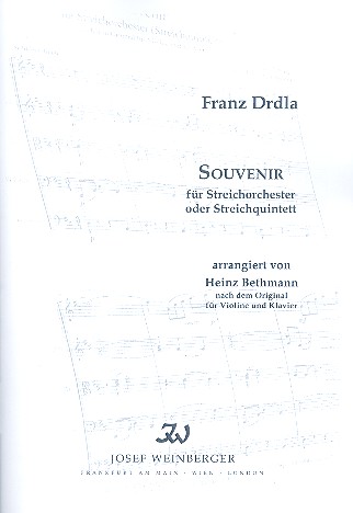 Souvenir fr 2 Violinen, Viola, Violoncello und Kontrabass (Streichorchester) Partitur und Stimmen