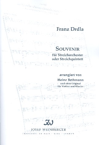 Souvenir  fr 2 Violinen, Viola, Violoncello und Kontrabass (Streichorchester) Partitur und Stimmen