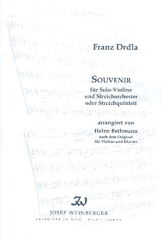 Souvenir fr Violine solo, 2 Violinen, Viola, Violoncello und Kontrabass (Streichorchester) Partitur und Stimmen