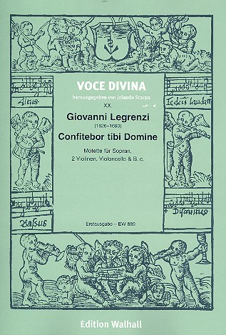 Confitebor tibi Domine fr Sopran, 2 Violinen, Violoncello und Bc Partitur und Stimmen (Bc nicht ausgesetzt)