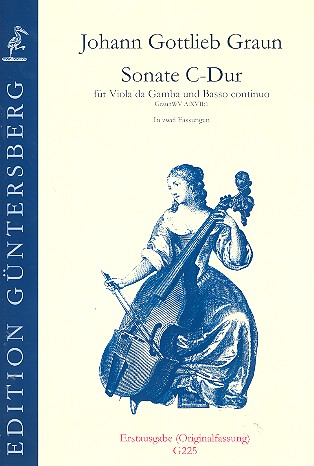 Sonate C-Dur GraunWVA:XVII:1 fr Viola da gamba und Bc Partitur und Stimmen (Bc nicht ausgesetzt)