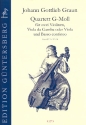Quartett g-Moll GraunWVAv:XIV:10 fr 2 Violinen, Viola da gamba (Viola) und Bc Partitur und Stimmen (Bc nicht ausgesetzt)