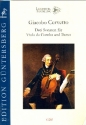 3 Sonaten fr Viola da gamba und Bc Partitur und Stimmen (Bc ausgesetzt)