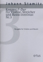 Konzert F-Dur Nr.3 fr Violine, Streicher und Bc fr Violine und Klavier