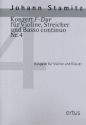 Konzert F-Dur Nr.4 fr Violine, Streicher und Bc fr Violine und Klavier