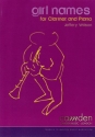 Jeffery Wilson, Girl Names for clarinet & piano Partitur und Stimme