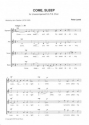 Peter Lamb Come Sleep choral (mixed voices)