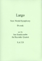 Largo from 'New World Symphony' for 4 recorders (SATB) score and parts