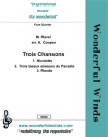Trois Chansons for flute quartet score and parts