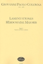 Lamentationes Hebdomadae Maioris Band 2 fr Sopran und Bc