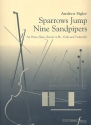 Sparrows jump nine Sandpipers for piano, flute, clarinet, violin and violoncello score and parts