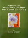Mark Knight Cadenzas for Mozart Violin Concertos No.1 in B flat K207 & No.2 in D, violin solo
