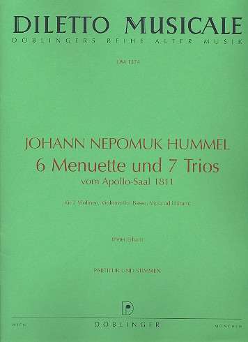 6 Menuette und Trios vom Apollosaal 1811 fr 2 Violinen und Violoncello (Viola ad lib.) Partitur und Stimmen