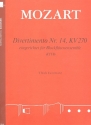 Divertimento KV270 für Bläser für Blockflötenensemble (ATTB) Partitur und Stimmen