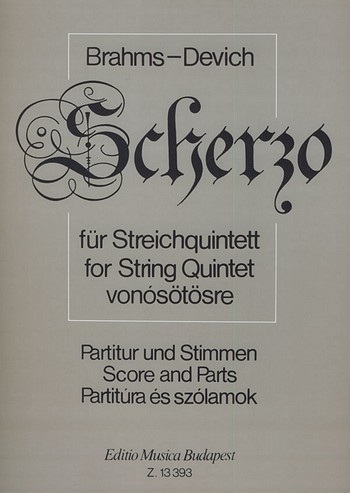 Scherzo fr Streichquintett,  fr 2 Violinen, 2 Violen und Violoncello,  Partitur und Stimmen Devich, Sandor, Ed
