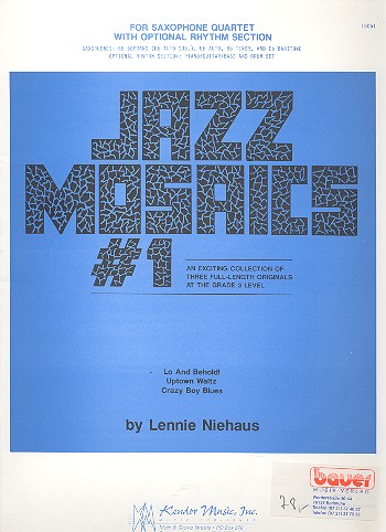 Jazz mosaics no.1 for 4 saxophones (SATB) score and parts