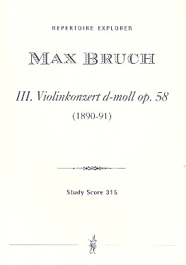 Konzert d-Moll Nr.3 op.58 fr Violine und Orchester Studienpartitur