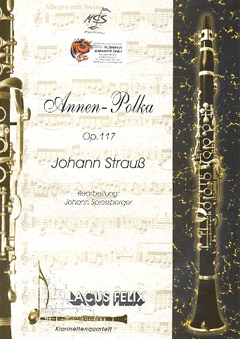 Annen-Polka op.117 fr 4 Klarinetten Partitur und Stimmen
