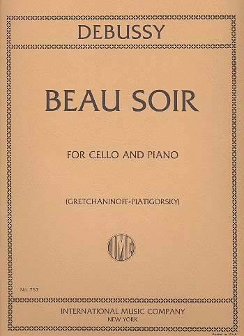 Beau soir for violoncello and piano Gretchaninoff-Piatigorsky, ed