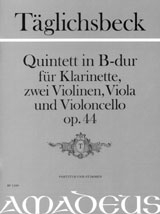 Quintett B-dur op.44 fr Klarinette, Violinen, Viola und Violoncello Partitur und Stimmen