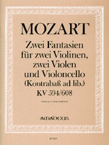2 Fantasien KV594 und KV608 fr 2 Violinen, 2 Violen und Violoncello (Kontraba ad lib) Partitur und Stimmen