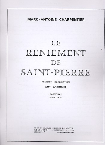 Le reniement de Saint-Pierre pour pour voix mixtes et bc, partition