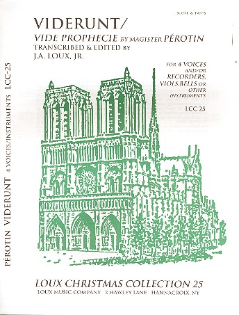 Viderunt vide prophecie for 4 voices and/or recorders, viols, bells of other instruments score and parts