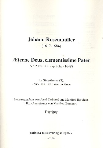 Aeterne Deus clementissime Pater fr Sopran, 2 Violinen und Bc Partitur