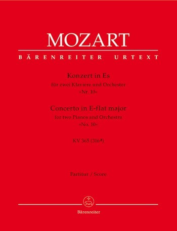Konzert Es-Dur KV365 fr 2 Klaviere und Orchester,  Partitur Wolff, Christoph,  Hrsg.