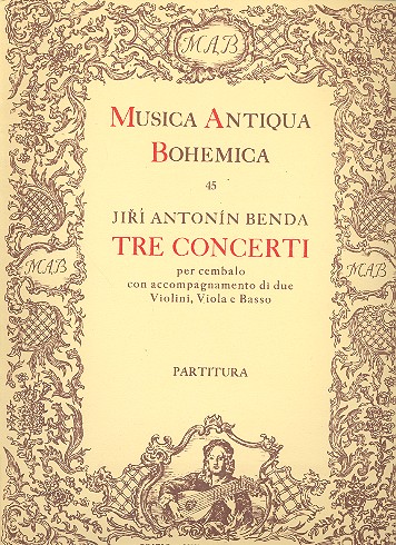 3 Concerti fr Cembalo, 2 Violinen, Viola und BC,  Partitur