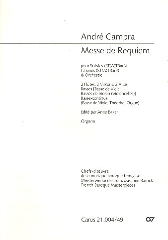Messe de requiem fr Soli, Chor und Orchester Orgel