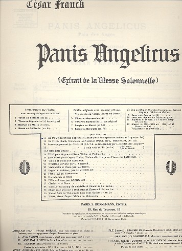 Panis angelicus pour mezzo- soprano, tenor et orgue extrait de la messe solennelle