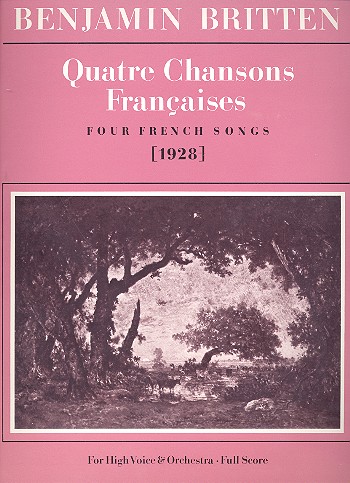 4 chansons francaises 4 French songs for high voice and orchestra, full score (1928)