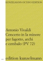 Konzert a-Moll PV72 (F.VIII:7) fr Fagott, Streicher und Cembalo Partitur