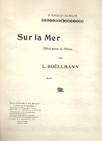 Sur la mer op.38 pour piano