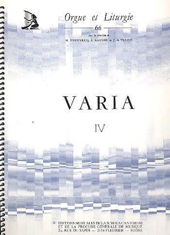 Varia 4 6 pieces pour orgue Dufourcq, N., ed Raugel, F., ed