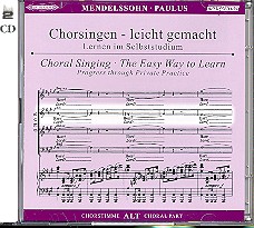 Paulus op.36 CD Chorstimme Alt und Chorstimmen ohne Alt Chorsingen leicht gemacht