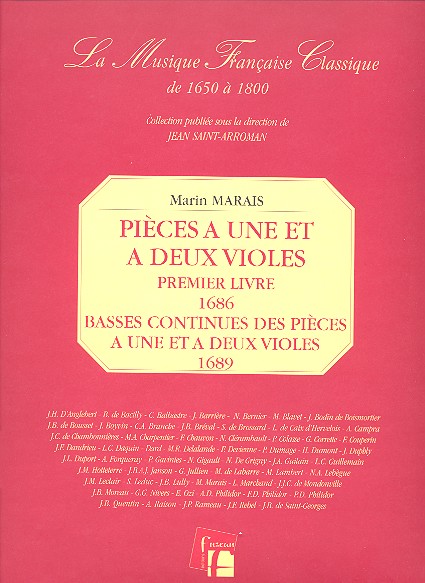 Pieces de viole vol.1 pour 1-2 violes avec basse continue,  facsimile La musique francaise classique de 1650 a 1800