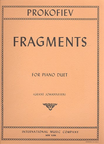 Fragments for one piano 4 hands, score