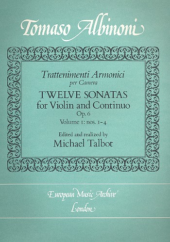 12 sonatas vol.1 op.6 nos.1-4 for violin and continuo
