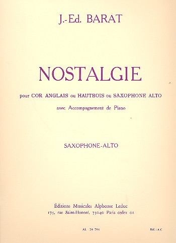 Nostalgie pour saxophone alto et piano