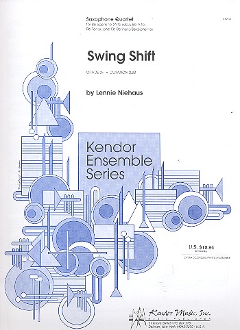 Swing shift for 4 Saxophones (SATBar) score and parts Kendor ensemble series