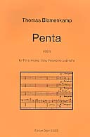 Penta (1996) fr Flte, Violine, Violoncello und Harfe,  Partitur und Stimmen
