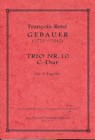 Trio C-Dur Nr.10 fr 3 Fagotte Partitur und Stimmen